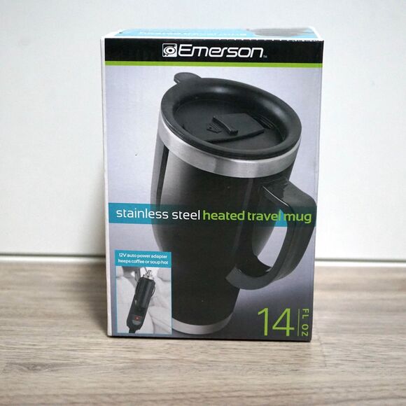 NEW! Emerson 14 oz Stainless Steel Travel Mug with Auto Adaptor - Picture 2 of 5